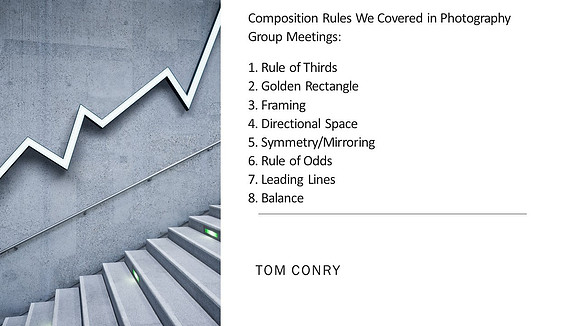 Composition Rules We Covered in Photography Group Meetings