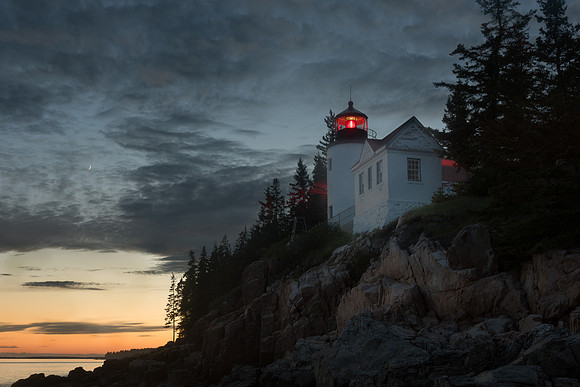 John Foehl Evening Fades Bass Harbor Light